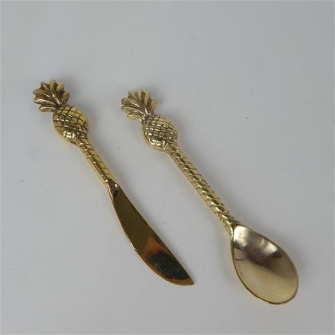Brass Tropical Pineapple Spoon 13cm