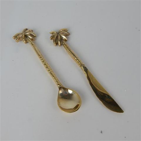 Brass Tropical Palm Spoon 13cm