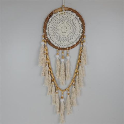 Boho Dreamcatcher w Wooden Beads 28cm x 80cm long