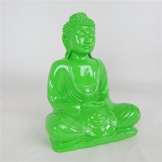 Resin Citrus Buddha Green 20cm high