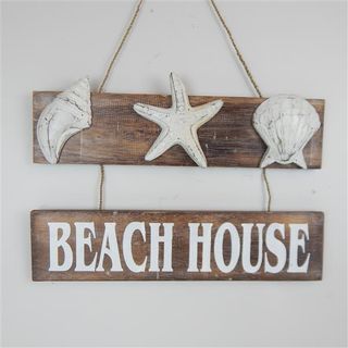 Shell Beach House Sign Snail/Star/Scallop 40cm x 30cm long