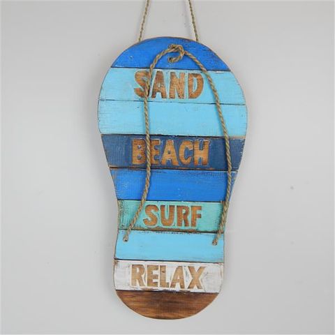 Jandal Sign "Sand, Surf, Beach, Relax" 20cm x 40cm