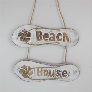 2 Jandal Sign "Beach House" 25cm x 22cm long