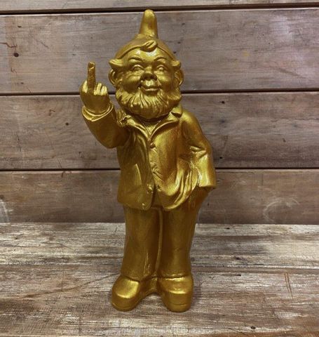 Pop Gnome w Finger Gold 35cm high