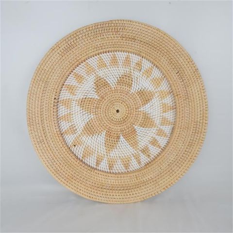 Lombok Deco Plate Star Nat/White 50cm dia