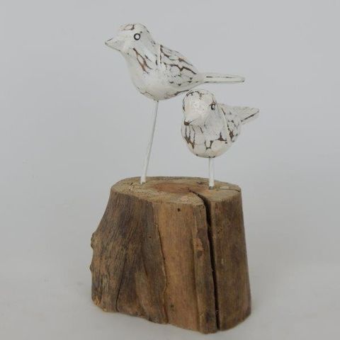 Wooden Birds on Stand Approx 12cm x 20cm high