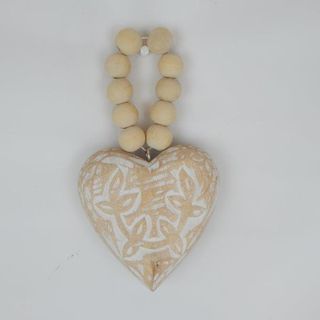 Menya Deco Heart Single Whitewash 11cm x 21cm long