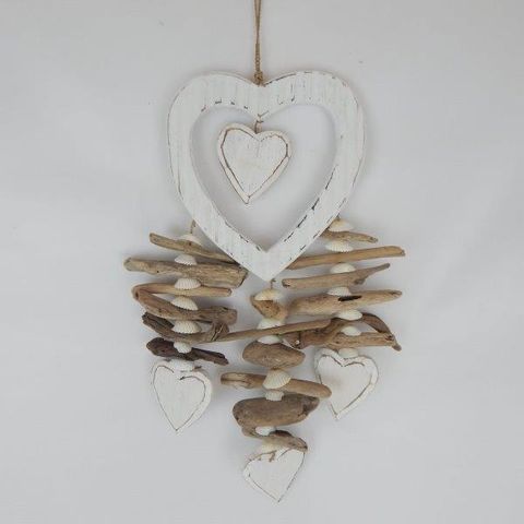 Ribbed Hollow Heart Mobile 24cm x 40cm long