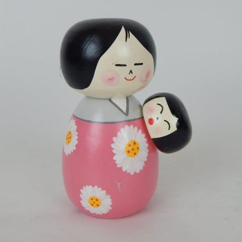Anime Lady with Baby Pink 10cm x 15cm high