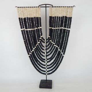 Beaded Tribal Necklace w Stand Black 40cm x 60cm high