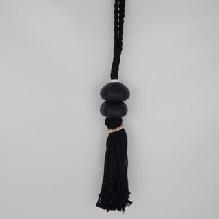 Tassel w Sea Urchins Black 58cm long