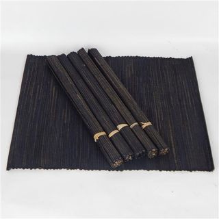 Woven Placemats s/6 Black 36cm x 50cm wide