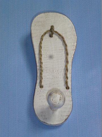 Single Jandal Hook Whitewash 6.5 x 16cm