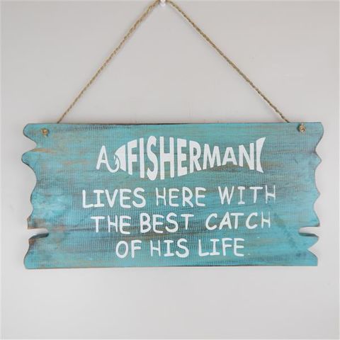 Drift Sign, A fisherman lives here... 40cm x 20cm high