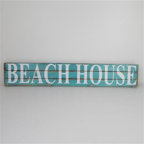 Beach House Hook Aqua 100cm x 18cm high