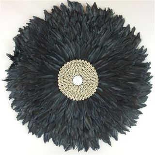 Feather Circle Black 65cm dia