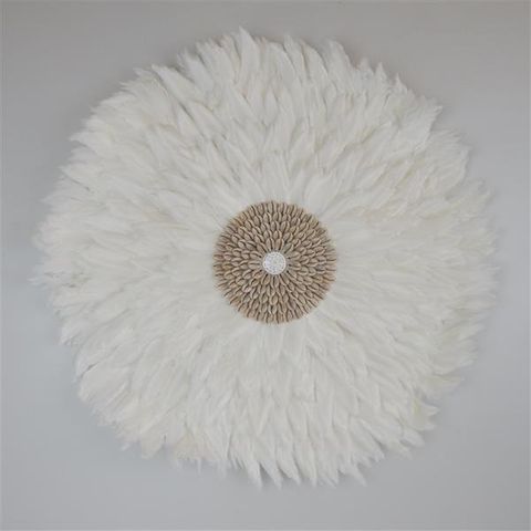 Feather Circle White 65cm dia