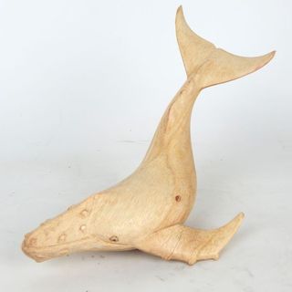 Handcarved Wooden Whale 10cm x 9cm x 25cm long