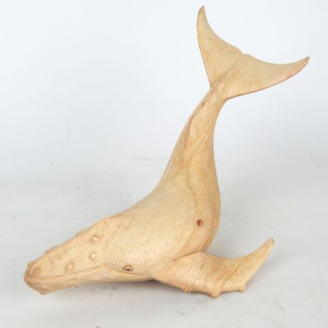 Handcarved Wooden Whale 10cm x 9cm x 25cm long