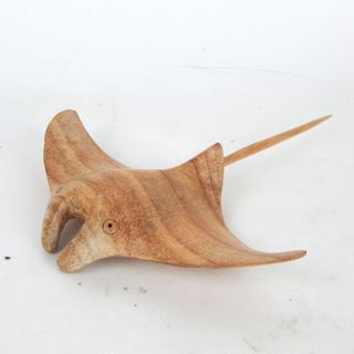 Handcarved Wooden Mantaray 15cm x 15cm