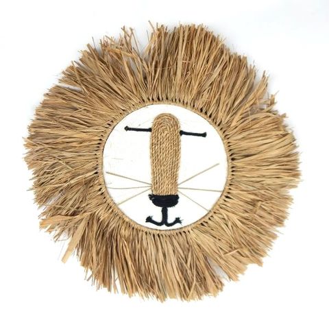 Raffia Lion Small Cream 40cm dia