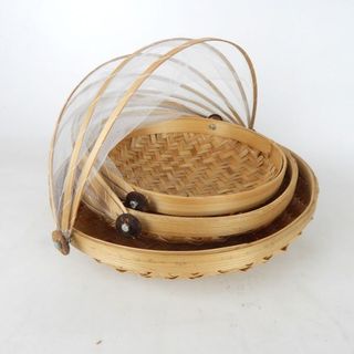 Woven Food Cover Round White 25cm/30cm/35cm