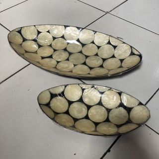 Shell Awa Oval Dishes s/2 23x12x4cm / 37x19x5cm DUE DEC