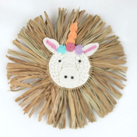 Raffia Unicorn 35cm dia