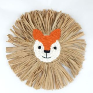 Raffia Fox w Eyes Open 35cm dia