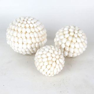 Shell Deco Balls s/3 7cm/9cm/11cm dia