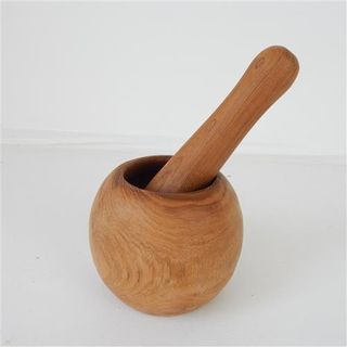 Teak Mortar & Pestle Small 10cm x 10cm high DUE JUNE