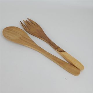 Teak Slim Salad Servers s/2 5cm x 30cm long DUE JUNE
