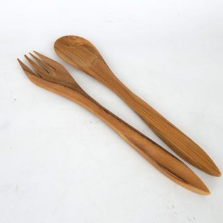 Teak Slim Salad Servers s/2 5cm x 30cm long