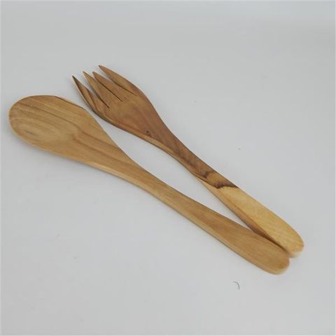Teak Slim Salad Servers s/2 5cm x 30cm long DUE JUNE