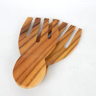 Teak Short Salad Servers 9cm x 18cm