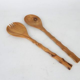 Teak Bamboo Servers s/2 31cm long