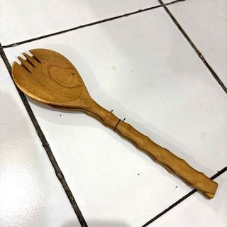 Teak Bamboo Servers s/2 31cm long DUE JUNE