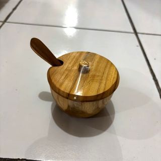 Teak Vessel w Lid Small 8cm x 6cm h DUE JUNE