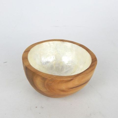 Teak/Shell Dip Bowl 9cm x 5cm high