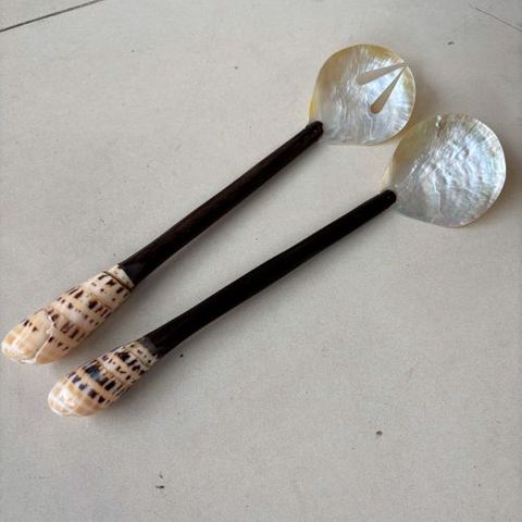 Cowrie Shell Servers Large 7cm x 30cm long DUE JUNE