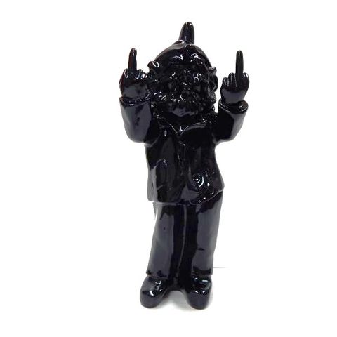 Gnome Double Finger Black 30cm high