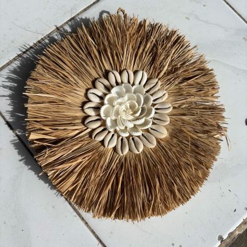 Grass Wall Circles s/3 Cream/Brown/Pink 23cm dia DUE JUNE
