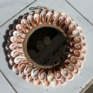 Shell Mirror Pink 20cm dia DUE JUNE