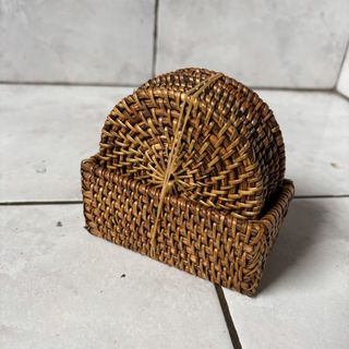 Lombok Coaster Set Natural 6cm x 5cm x 12cm DUE JUNE