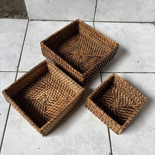 Lombok Square Trays Small 13x13 / 17x17 / 21x21cm DUE JUNE
