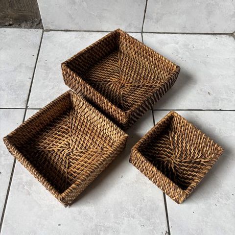Lombok Square Trays Small 13x13 / 17x17 / 21x21cm DUE JUNE