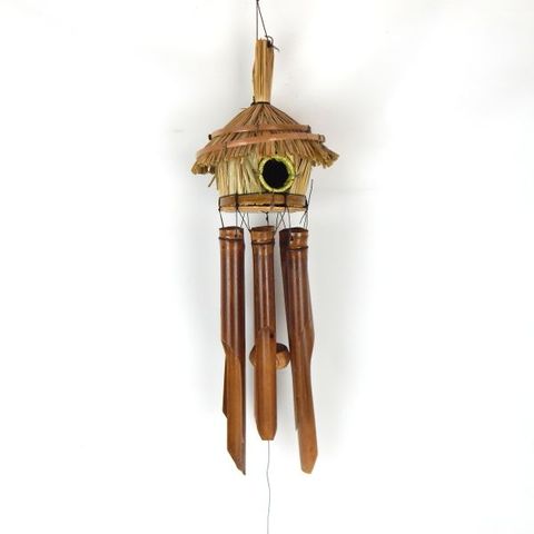 Bamboo Birdhouse WIndchime 17cm x 50cm long