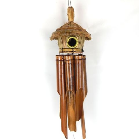 Bamboo Birdhouse WIndchime 20cm x 60cm long