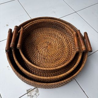 Lombok Trays w Handles 27cm / 32cm / 36cm dia DUE JUNE