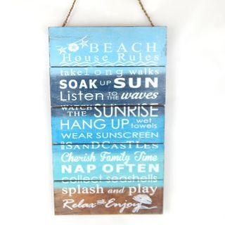 Sign Beach House Rules 30cm x 50cm high